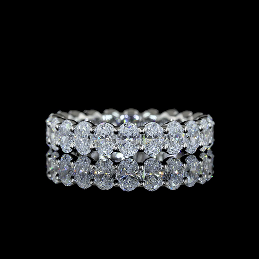 [EBPOV200PNS] 2 Cts Platinum Oval Shape Eternity Band Eternity Band