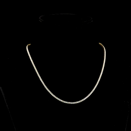 [NK14YTSRD700P] 7.45 Cts 14k Yellow Gold Round Shape Tennis Necklace