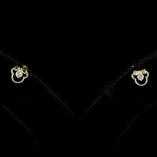 [ER14YSDRD10P] 0.11 Cts 14k Yellow Gold Round Shape Studs Earring