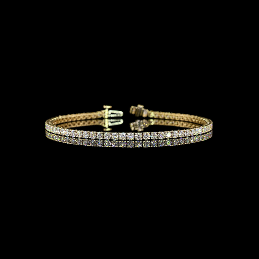[BC14YTSRD400P] 4 Cts 14k Yellow Gold Round Shape Tennis Bracelet