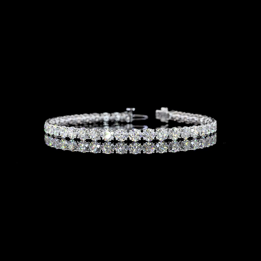 [BC14WTSRD1200P] 12.39 Cts 14k White Gold Round Shape Tennis Bracelet