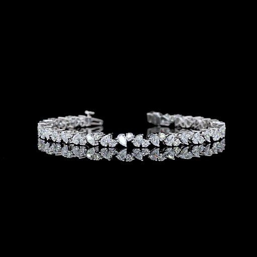 [BC14WTS500PIN] 5.26 Cts 14k White Gold Mix Shape Tennis Bracelet