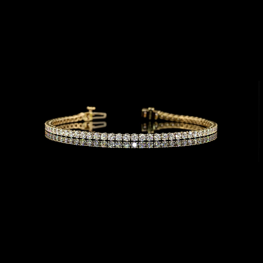 [BC14YTSRD300P] 3.09 Cts 14k Yellow Gold Round Shape Tennis Bracelet