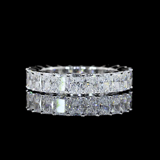 [EB18WRAD350PNS] 3.95 Cts 18k White Gold Radiant Shape Eternity Band Eternity Band