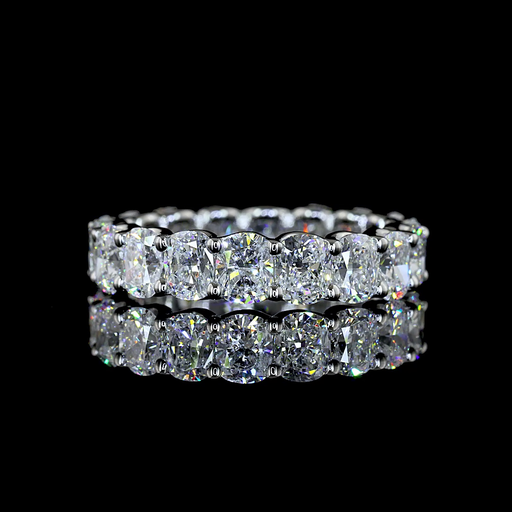 [EBPBECU350UPNS] 3.93 Cts Platinum Cushion Brilliant Shape Eternity Band Eternity Band