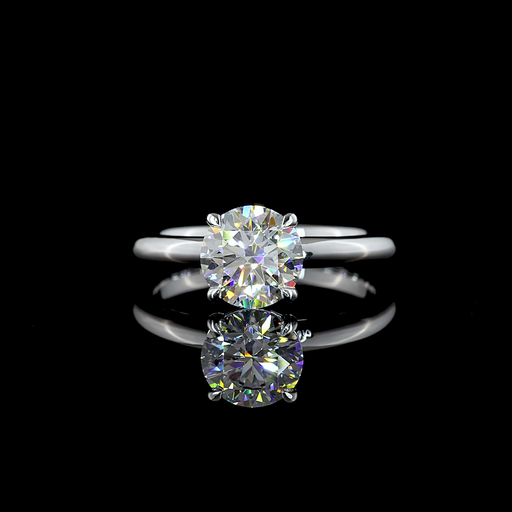 [RG14WSORD150P] 1.55 Cts 14k White Gold Round Shape Solitaire Ring