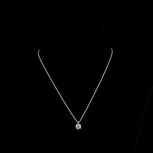 [PD14YSORD100P] 1.01 Cts 14k Yellow Gold Round Shape Solitaire Pendant