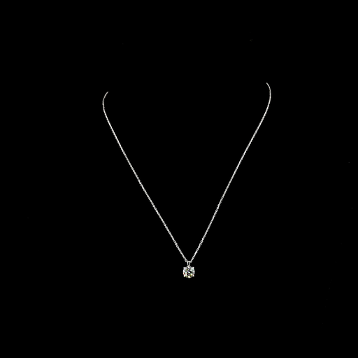 [PD14WSORD100P] 1.02 Cts 14k White Gold Round Shape Solitaire Pendant