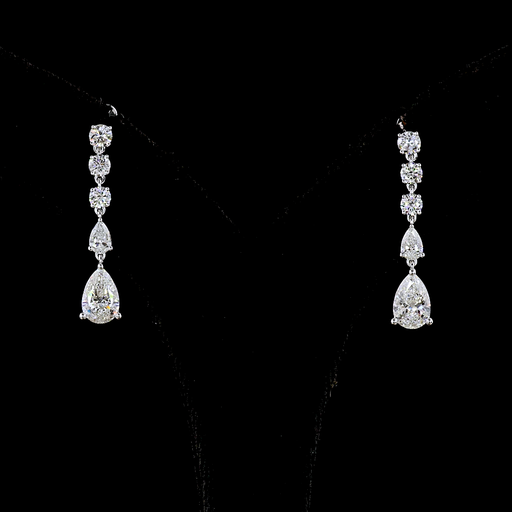 [ER14WHN250PNS] 2.52 Cts 14k White Gold Mix Shape Hanging Earring