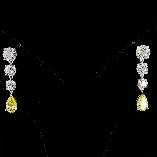 [ER14TTHN250PNS] 2.51 Cts 14k Two Tone Mix Shape Hanging Earring