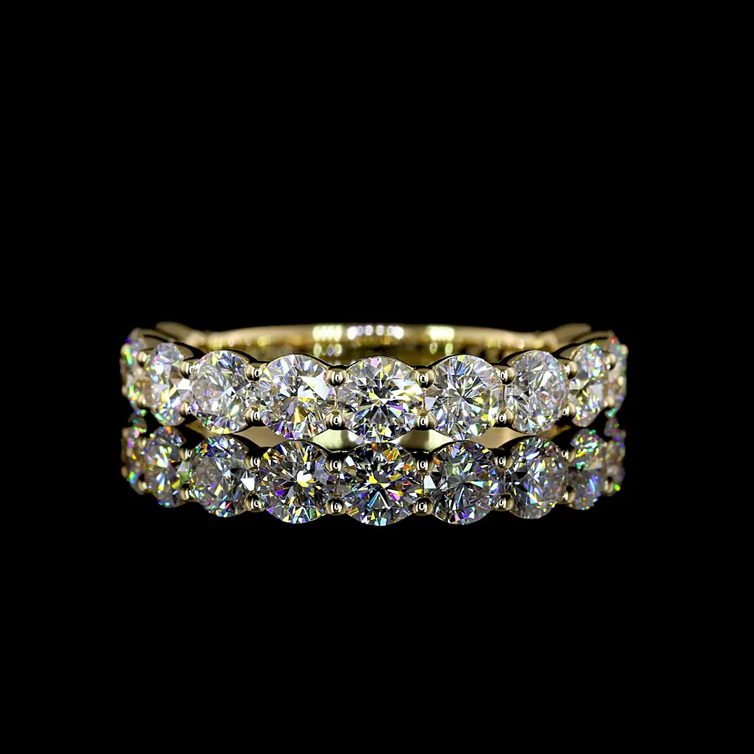 1.81 Cts 14k Yellow Gold Round Shape 3/4 Band Eternity Band
