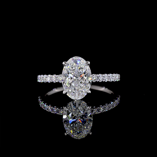 [RG14WHHOV200RDPNS] 2.34 Cts 14k White Gold Oval Shape Hidden Halo Ring