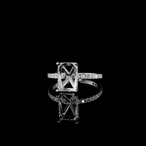 [RG14WHHRAD350RDPNS] 3.58 Cts 14k White Gold Radiant Shape Hidden Halo Ring
