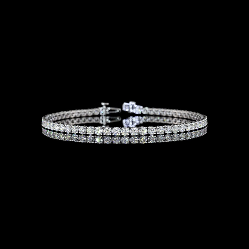 [BC14WTSRD500P] 5.22 Cts 14k White Gold Round Shape Tennis Bracelet