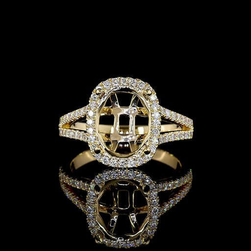 [RG14YSSMOCU500RDPNS] 5.18 Cts 14k Yellow Gold Cushion Modified Shape Split Shank Ring