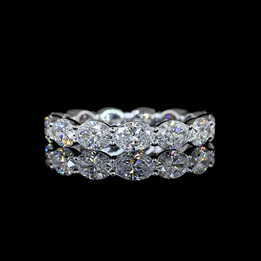 [EB18WOV300PEW] 3.45 Cts 18k White Gold Oval Shape Eternity Band Eternity Band