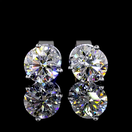 [ER14WMTRD100P] 1.48 Cts 14k White Gold Round Shape Martini Earring