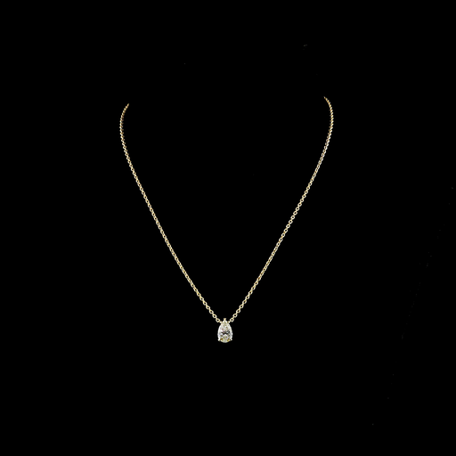 [PD14YSOPS150PNS] 1.56 Cts 14k Yellow Gold Pear Shape Solitaire Pendant