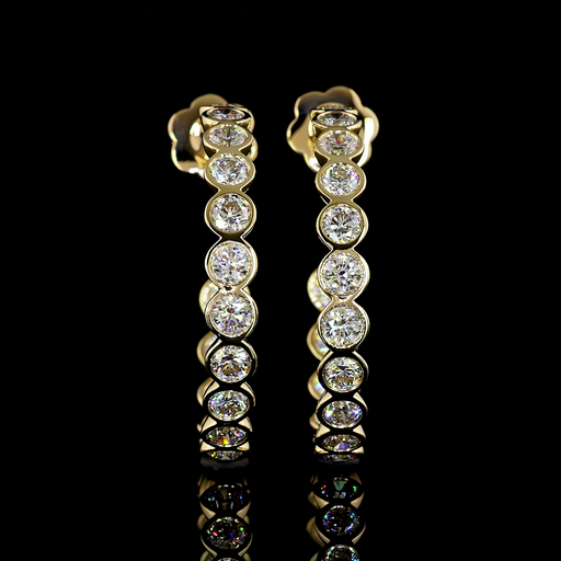 [ER14YCHPRD300B] 3.28 Cts 14k Yellow Gold Round Shape C Hoops Earring