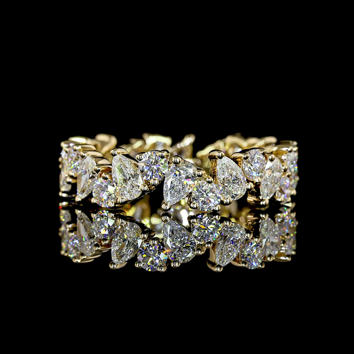 [EB14Y200PIN] 2.38 Cts 14k Yellow Gold Mix Shape Eternity Band Eternity Band