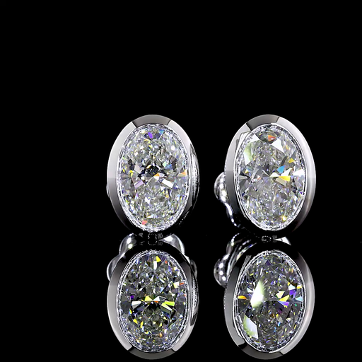 [ER14WSDOV200B] 2.05 Cts 14k White Gold Oval Shape Studs Earring