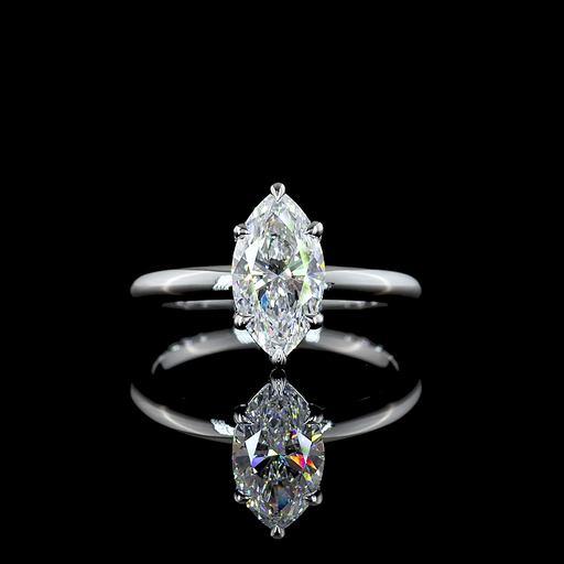 [RG14WSOMQ150PNS] 1.56 Cts 14k White Gold Marquise Shape Solitaire Ring