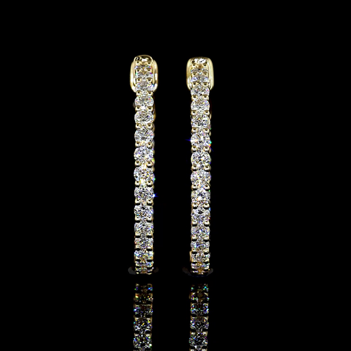 [ER14YHPRD100P] 1.01 Cts 14k Yellow Gold Round Shape Hoops Earring