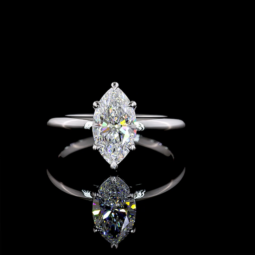 [RG14WSOAS150PNS] 1.53 Cts 14k White Gold Asscher Shape Solitaire Ring