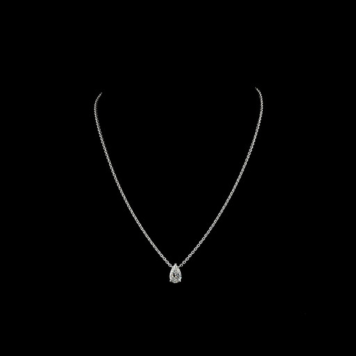 [PD14WSOPS150PNS] 1.61 Cts 14k White Gold Pear Shape Solitaire Pendant