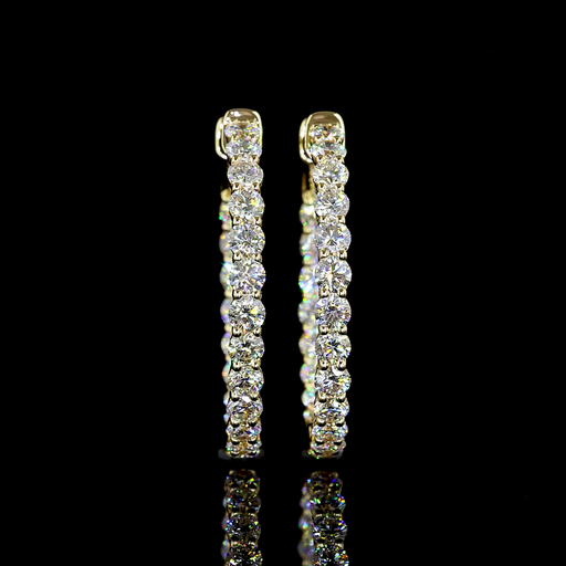 [ER14YHPRD200P] 2.17 Cts 14k Yellow Gold Round Shape Hoops Earring