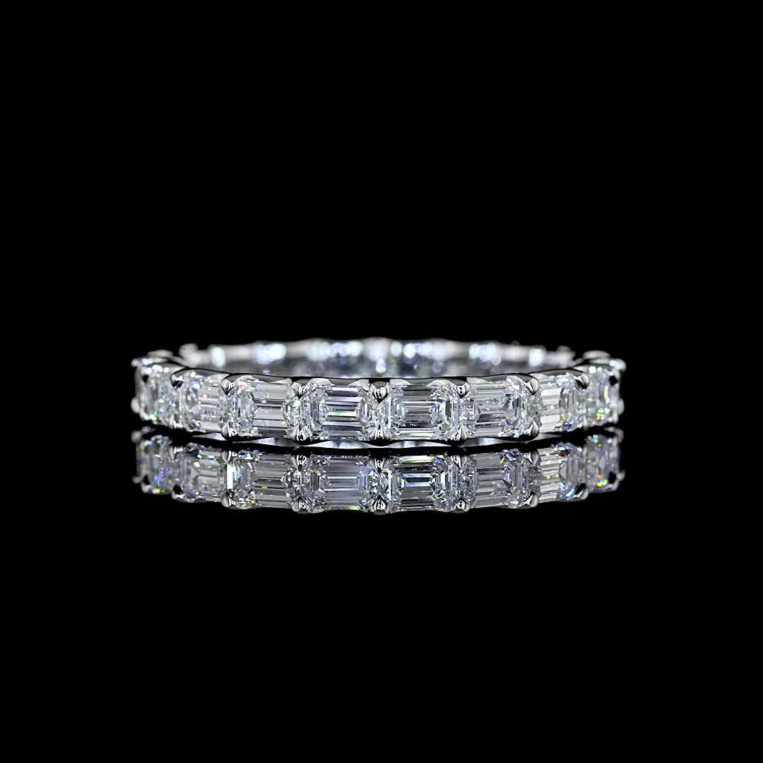 1.84 Cts 14k White Gold Emerald Shape Eternity Band Eternity Band