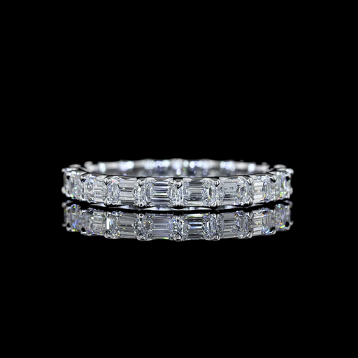 [EB14WEM175UPEW] 1.84 Cts 14k White Gold Emerald Shape Eternity Band Eternity Band