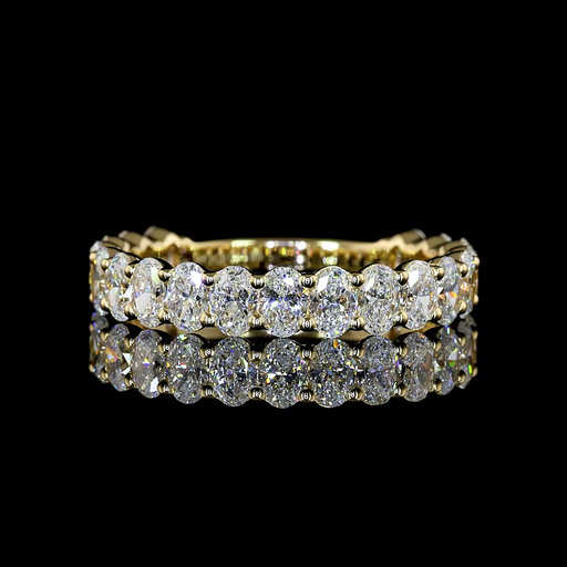 [EB14Y45750OV175PNS] 1.9 Cts 14k Yellow Gold Oval Shape 3/4 Band Eternity Band