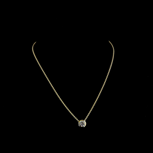 [PD14YSORD150B] 1.51 Cts 14k Yellow Gold Round Shape Solitaire Pendant