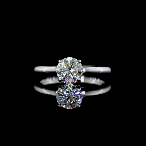[RG14WSORD100P] 1.01 Cts 14k White Gold Round Shape Solitaire Ring