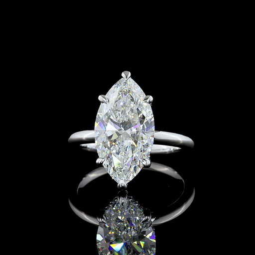 [RG14WHHMQ500RDPNS] 5.27 Cts 14k White Gold Marquise Shape Hidden Halo Ring