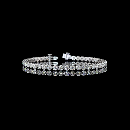 [BC14WTSRD450HB] 4.94 Cts 14k White Gold Round Shape Tennis Bracelet