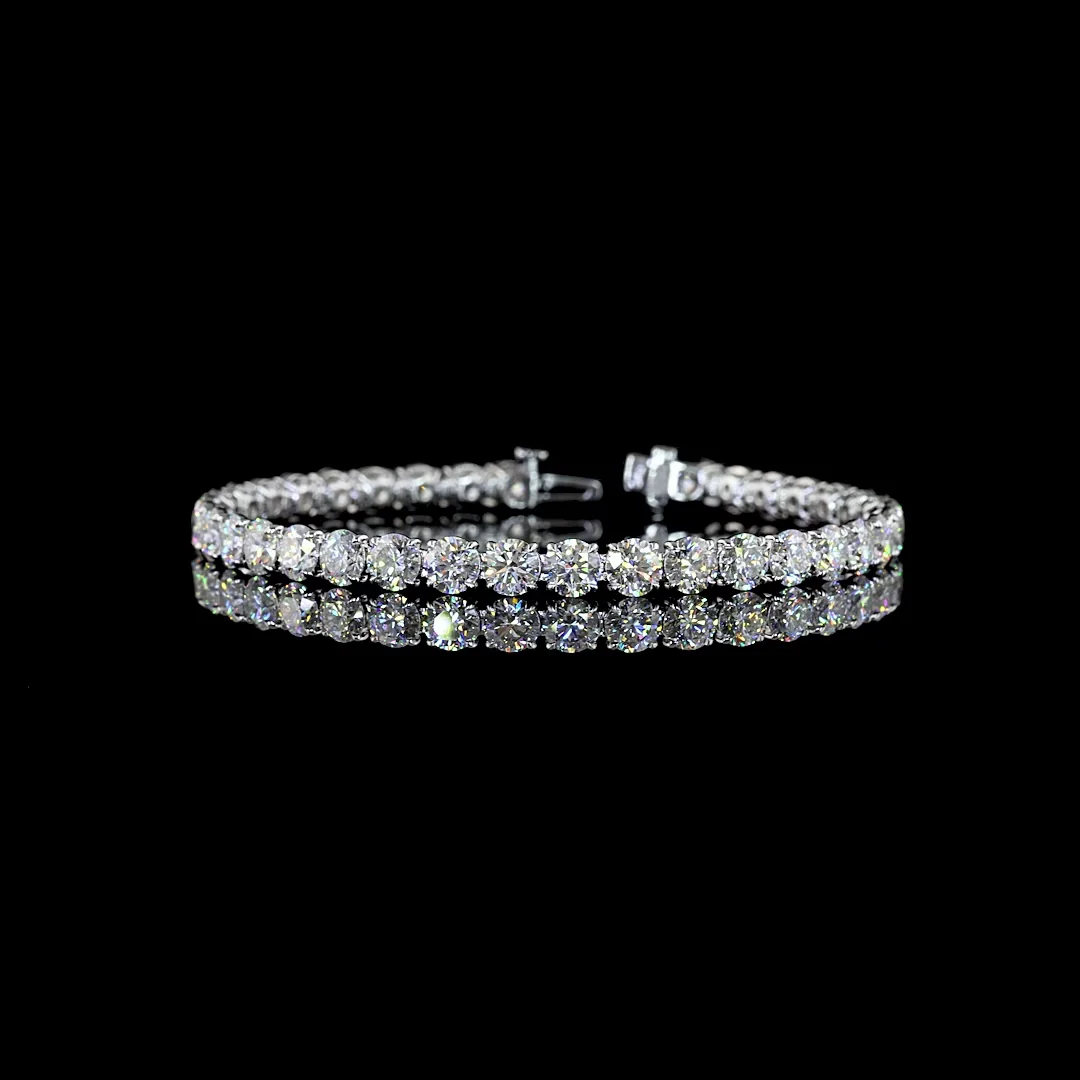 14.99 Cts 14k White Gold Round Shape Tennis Bracelet