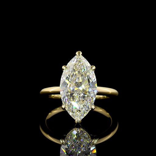 [RG14YSOMQ500PNS] 5.2 Cts 14k Yellow Gold Marquise Shape Solitaire Ring