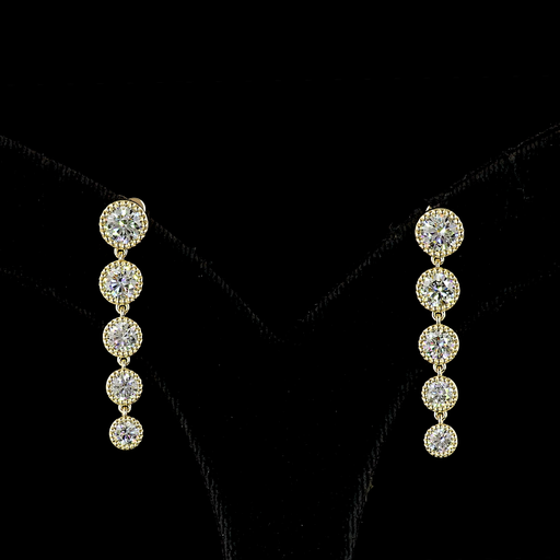 [ER14YHN275B] 2.82 Cts 14k Yellow Gold Mix Shape Hanging Earring