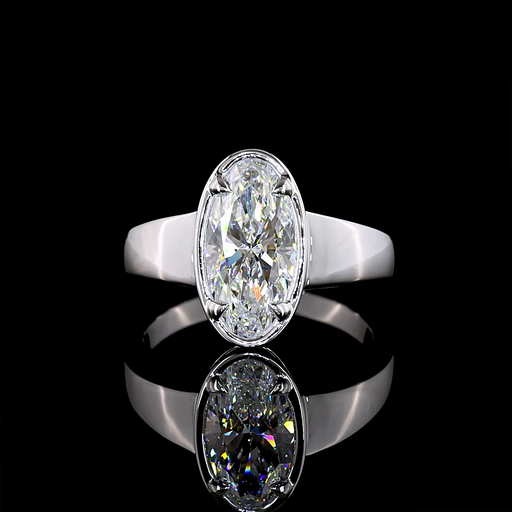 [RG14WSOOV200PNS] 2.14 Cts 14k White Gold Oval Shape Solitaire Ring
