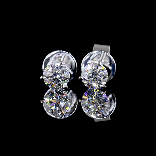 [ER14WMTRD50P] 0.52 Cts 14k White Gold Round Shape Martini Earring