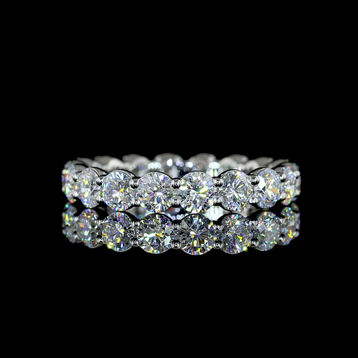 [EBPRD250P] 2.51 Cts Platinum Round Shape Eternity Band Eternity Band