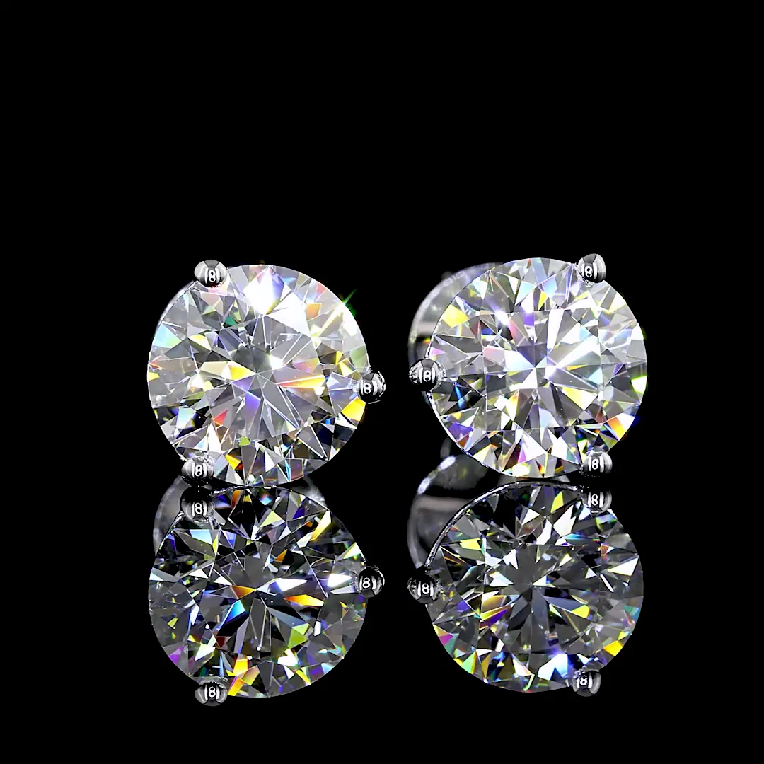 3.09 Cts 14k White Gold Round Shape Martini Earring