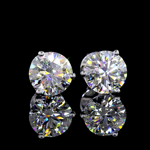 [ER14WMTRD300P] 3.09 Cts 14k White Gold Round Shape Martini Earring