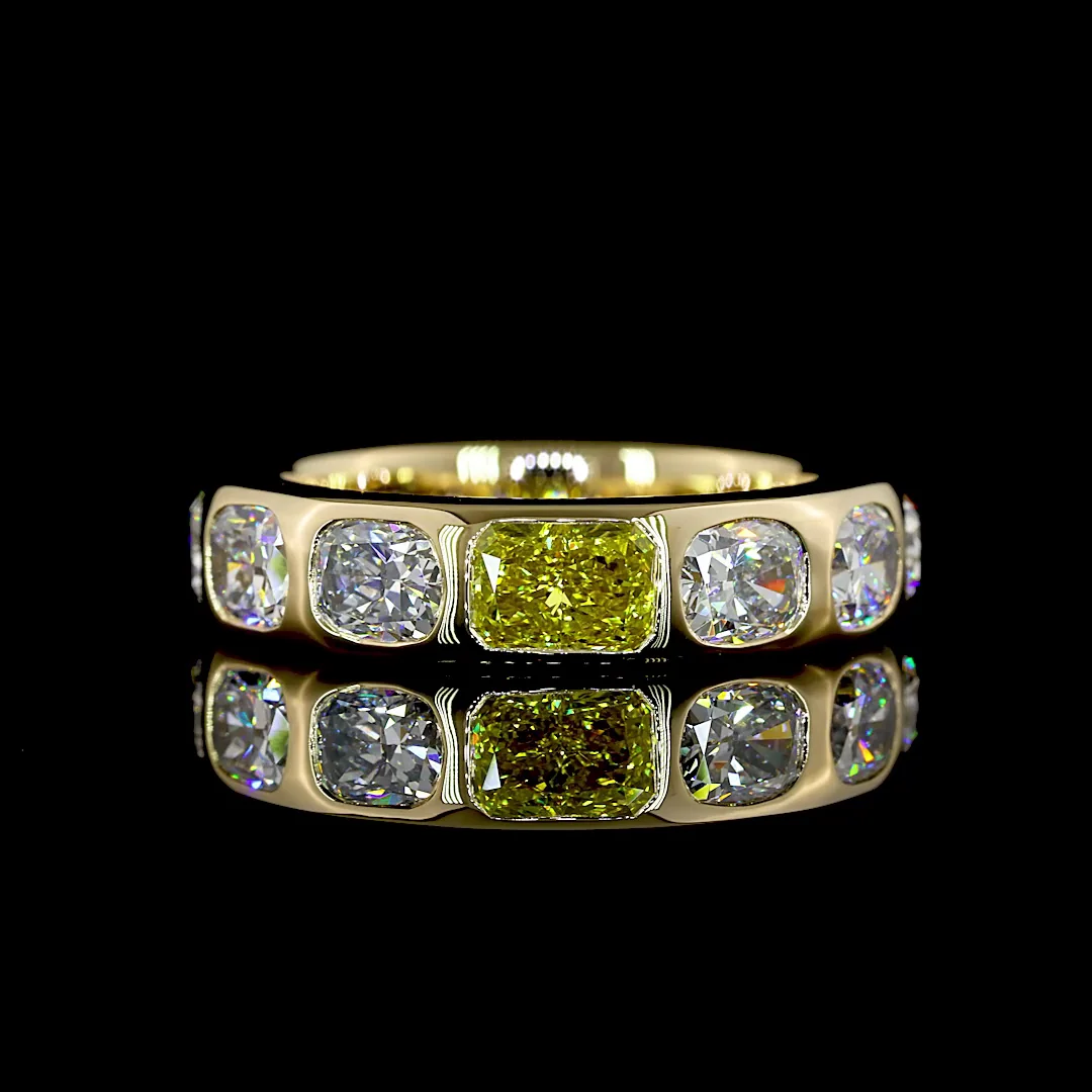 3.75 Cts 14k Yellow Gold Mix Shape Eternity Band Eternity Band