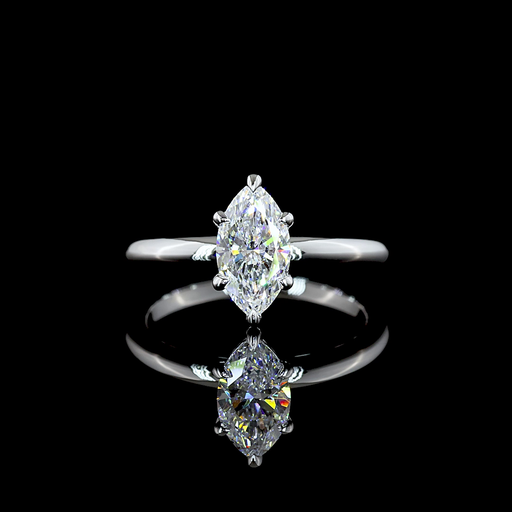 [RG14WSOMQ100PNS] 1.04 Cts 14k White Gold Marquise Shape Solitaire Ring