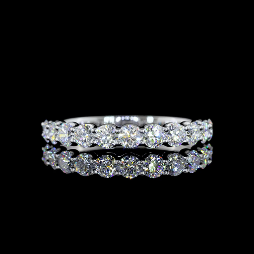 [EB14WHFRD90UP] 0.9 Cts 14k White Gold Round Shape Half Eternity Eternity Band