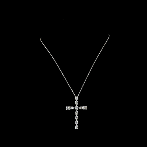 [PD14WSY400PNS] 4.2 Cts 14k White Gold Mix Shape Symbol Pendant